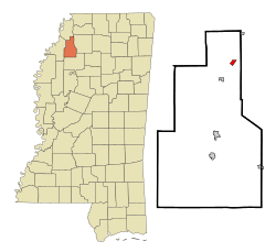 Location of Sledge, Mississippi