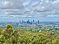 Skylines in Brisbane seen from Mount Coot-tha Lookout in February 2021, 01