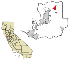 Location of Dixon in Solano County, California