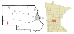 Location of Belgradewithin Stearns County, Minnesota