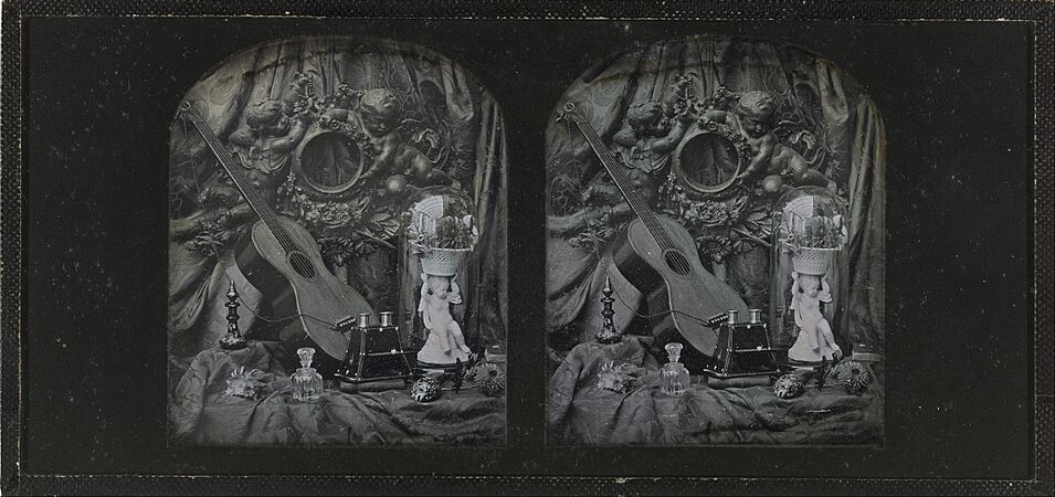 T. R. Williams - Still Life with Guitar and Stereo Viewer - Google Art Project