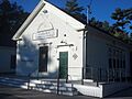 The 1871 South Hall of the Tarkiln Historic Twin Schoolhouses at Sunset, Fall 2013