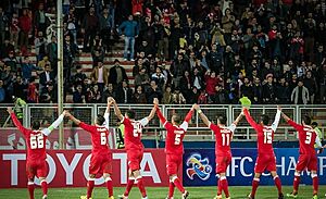 Tractor Sazi players after ACL match with Pakhtakor