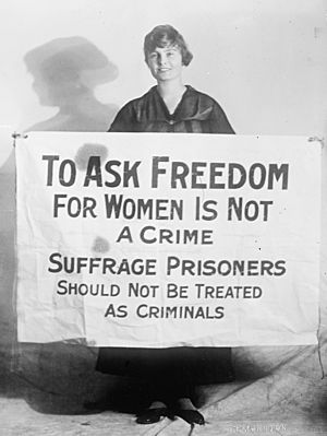 WOMAN SUFFRAGE. LUCY BRANHAM WITH POSTERS LCCN2016869829 (cropped).jpg