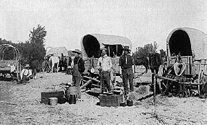Waiting for the opening of the Cherokee Strip1893