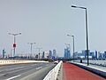 长安 沣东大道沣河桥上东望市区