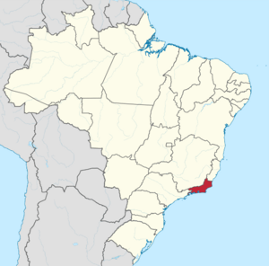 Location of State of Rio de Janeiro in Brazil