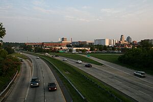 2008-07-23 Morning Durham from Fayetteville St over NC 147