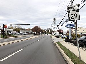2022-10-26 16 19 03 View north along Pennsylvania State Route 29 (Second Avenue) just north of Chestnut Street in Collegeville, Montgomery County, Pennsylvania