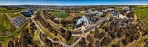 Aerial panorama of Deakin University's Waurn Pond Campus