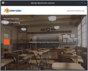 Blender Benchmark classroom screenshot