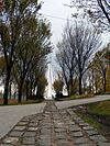 Broadway Promenade at The Forks, Winnipeg with the Esplanade Riel in the background.JPG