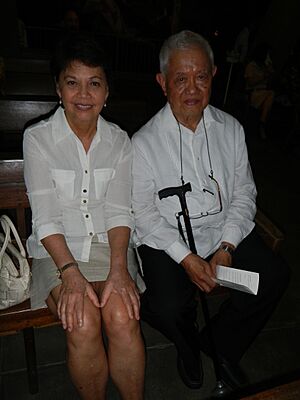 Cesar Virata and his wife Phylita at the funeral of Onofre Corpuz 2013jf