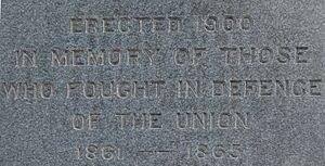 Civil War Memorial Statue Two Rivers Plaque