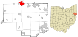 Location of Salem in Columbiana County, Ohio.