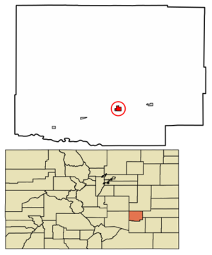 Location within Crowley County and Colorado
