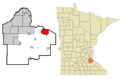 Location of the city of Hastingswithin Dakota County in the state of Minnesota