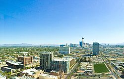 Aerial view of Downtown Las Vegas
