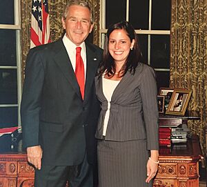 Elise Stefanik and George W. Bush (cropped)