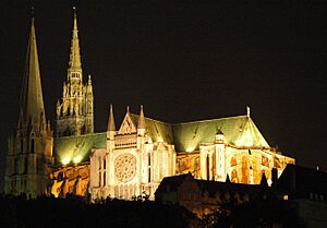 France Eure et Loir Chartres Cathedrale nuit 02