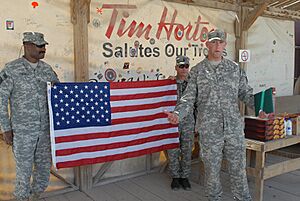 GIs celebrate reenlistment at Kandahar's Tim Hortons