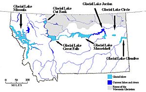 Glacial lakes in Montana