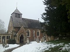 Hambledon Church Surrey in the snow.JPG