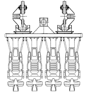 Inverted coaster car front view