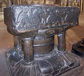 Lincoln Cathedral - the Font - geograph.org.uk - 690770