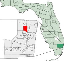 Location of Margate, Broward County, Florida