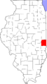 Map of Illinois highlighting Edgar County
