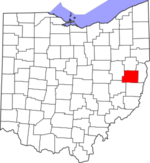 Map of Ohio highlighting Harrison County