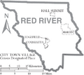 Map of Red River Parish Louisiana With Municipal Labels