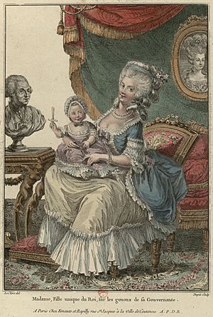 Marie Thérèse Charlotte of France with her governess