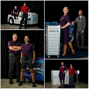 Montage of new Delta Air Lines employee uniforms