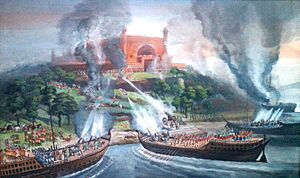 Mughal-Arakanese battle on the Karnaphuli river in 1666