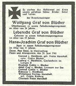 Obituary for the von Blücher Brothers