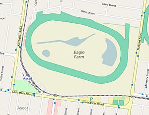 Open Street Map - Eagle Farm Racecourse and Ascot railway station