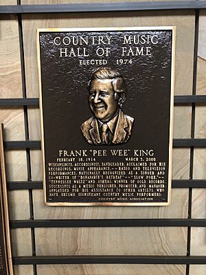 Pee Wee King Country Music Hall of Fame Plaque 