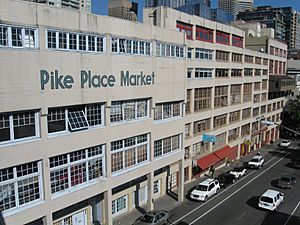 Pike Place Market from Western Avenue in Seattle