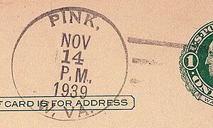 Pink WV postmark