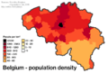 Population density in Belgium