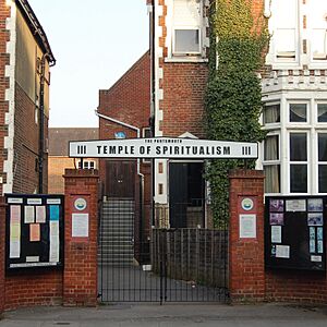 Portsmouth Temple of Spiritualism, Rear of 73 and 75 Victoria Road South, Southsea (March 2019) (Entrance from Victoria Road South) (2)