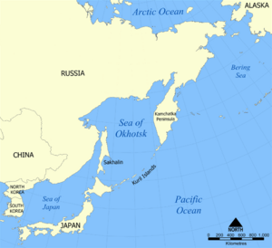 Sea of Okhotsk map with state labels