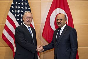 Secretary of Defense James Mattis meets with Turkish Minister of National Defense Fikri Isik at the NATO Headquarters in Brussels, Belgium, February 15, 2017 (32797443121)