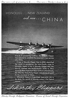 Sikorsky Aircraft Corporation ad Model S-42 Clipper Flying Boat 1937