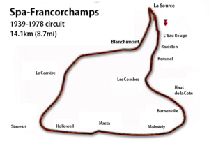 Spa Francorchamps 1939-1978 circuit