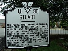 Stuart Virginia historic marker