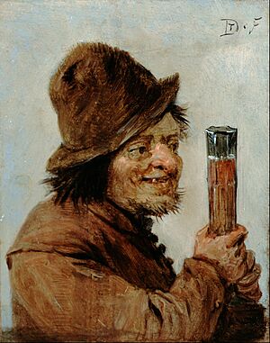 Teniers, David the younger - A Peasant holding a Glass - Google Art Project