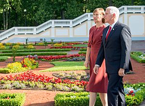 The President of the Republic of Estonia, Kersti Kaljulaid and the Vice President of the United States, Mike Pence (35448006744)
